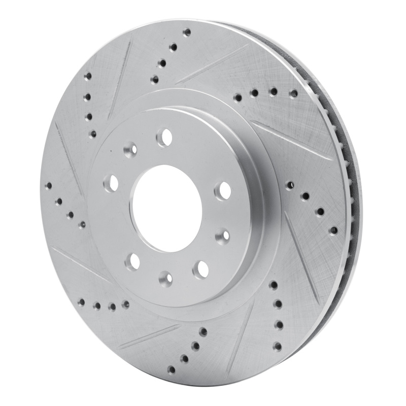 Cadillac CTS Brake Rotor (1) - Front Left - R1 Concepts - Drill & Slot - Silver - `03-`07